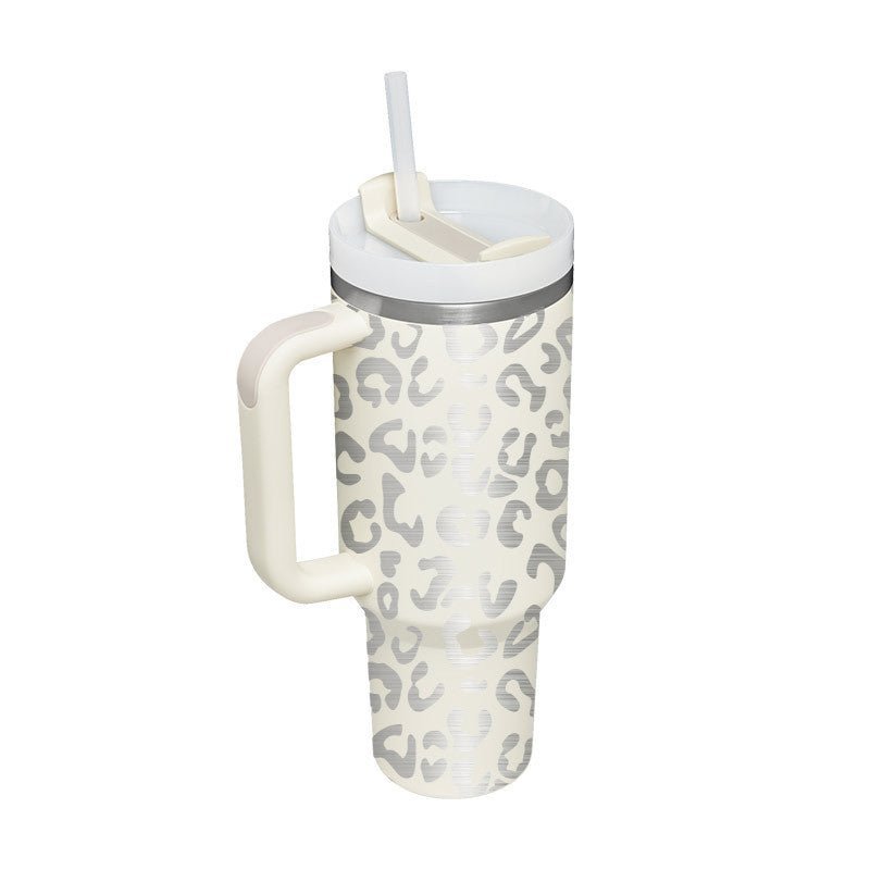40 Oz Tumbler With Handle Straw Insulated - AmiraMart