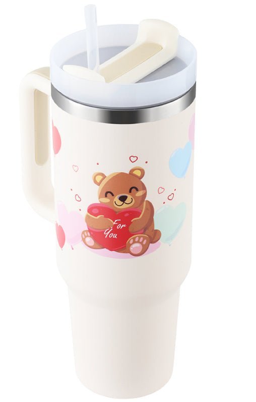 40 Oz Tumbler With Handle Straw Insulated - AmiraMart