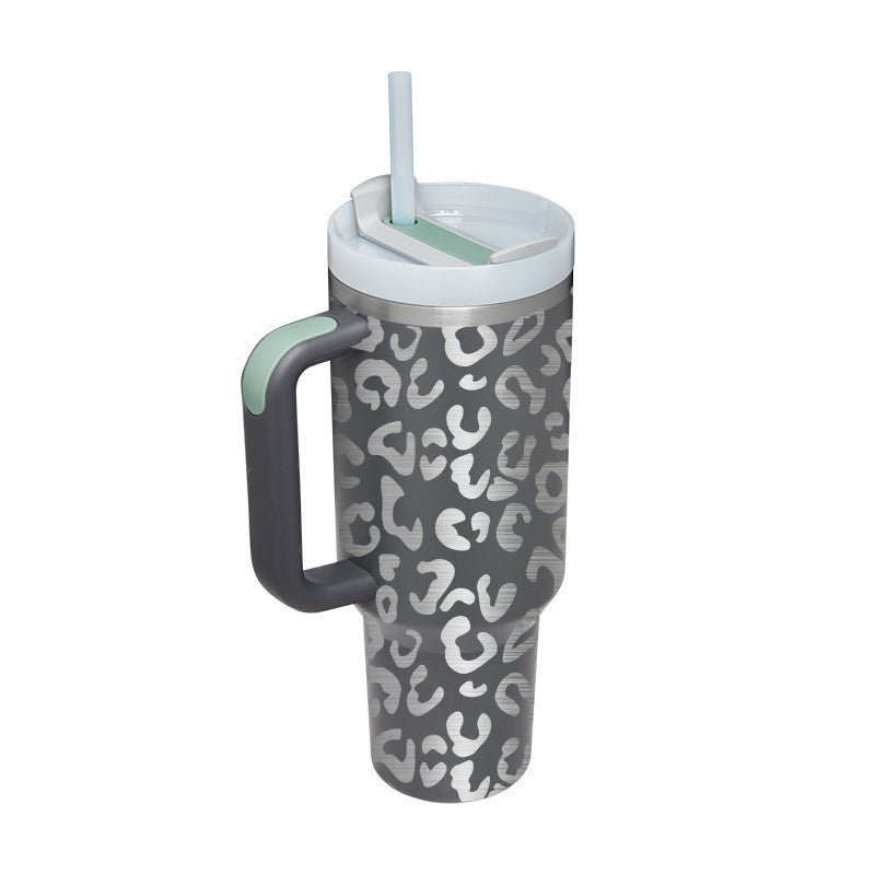 40 Oz Tumbler With Handle Straw Insulated - AmiraMart