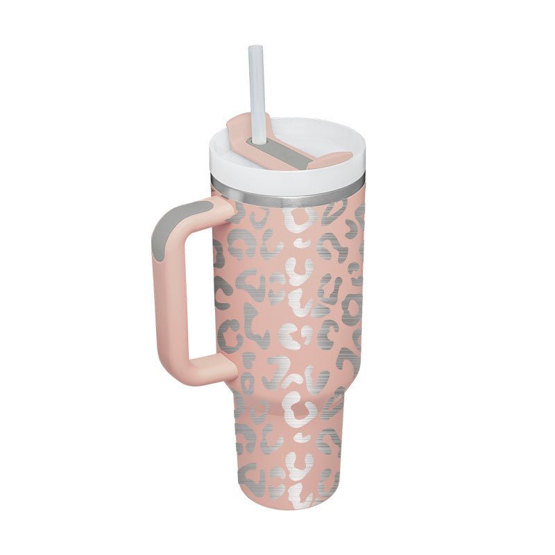 40 Oz Tumbler With Handle Straw Insulated - AmiraMart