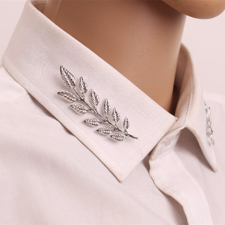 Leaf collar needle leaf brooch - AmiraMart