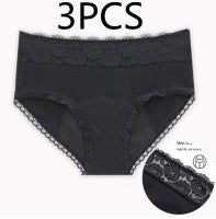 Black lace underwear with packaging labeled '3PCS' on a white background