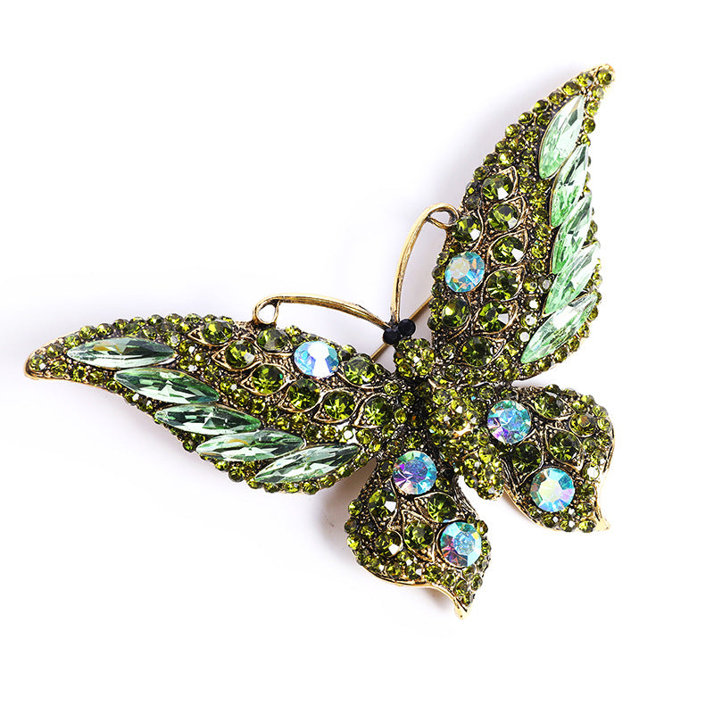 Crystal Big Butterfly Brooch Fashion Animal Insect Lady - AmiraMart