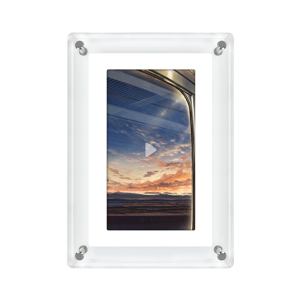 Rectangular frame with a video player icon on a white background