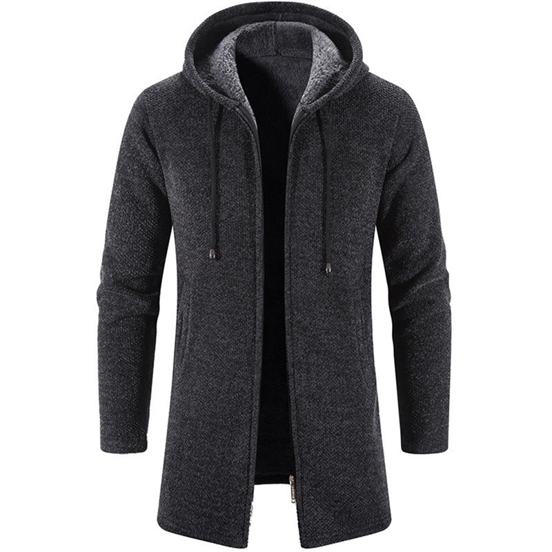 Gray hooded coat on a white background