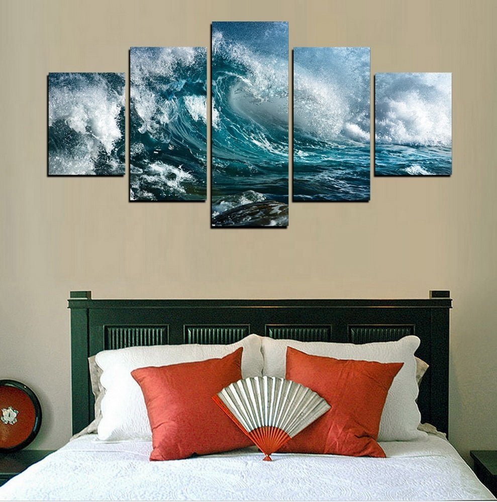 5 Pieces Ocean Wave Canvas - AmiraMart