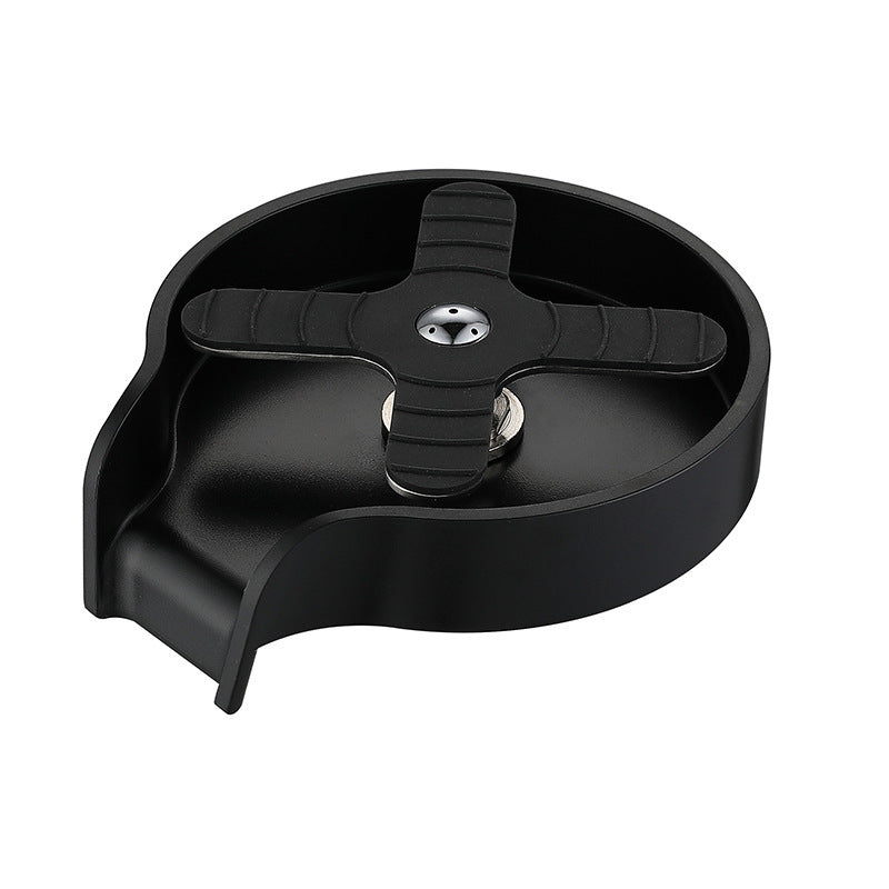 Black kitchen blade guard on a white background