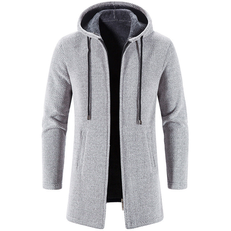 Gray hooded jacket on a white background