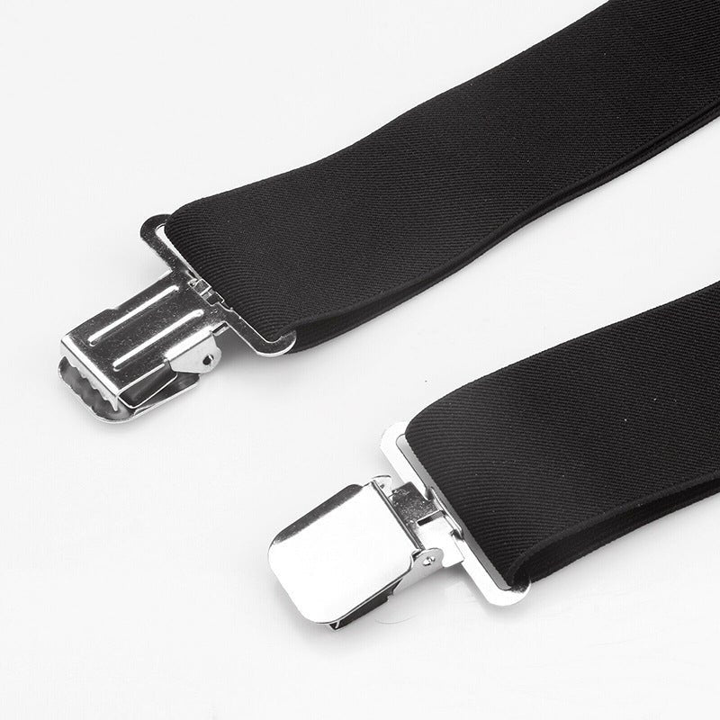 50mm Wide High Elastic Black Suspenders - AmiraMart
