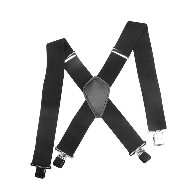 50mm Wide High Elastic Black Suspenders - AmiraMart