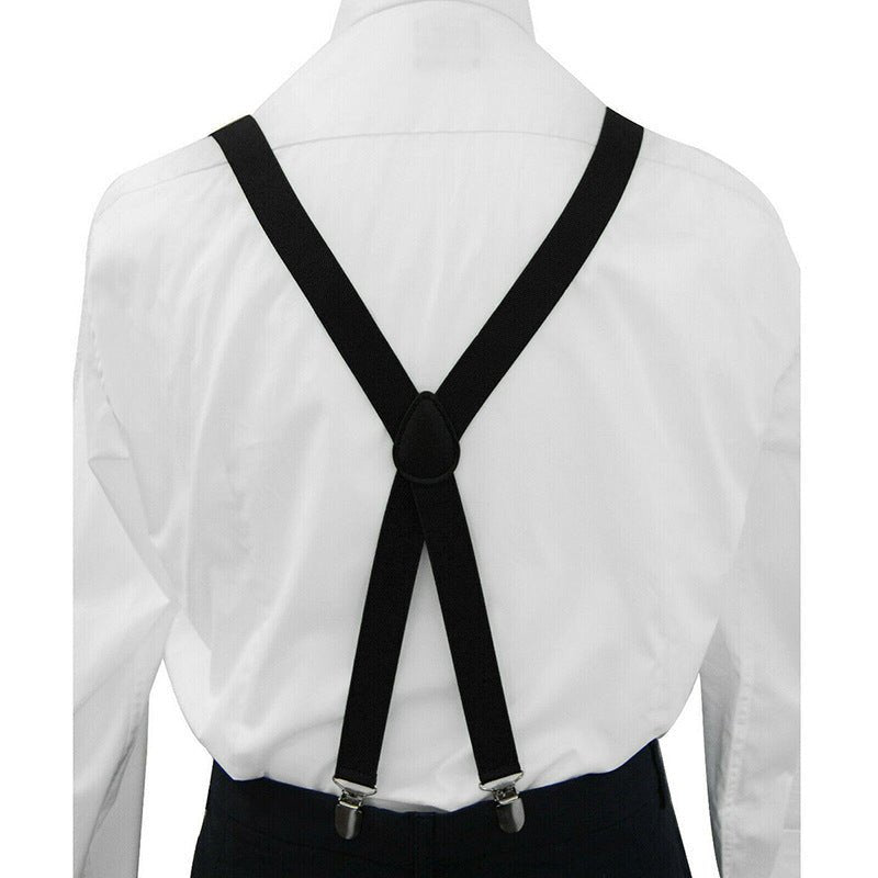 50mm Wide High Elastic Black Suspenders - AmiraMart