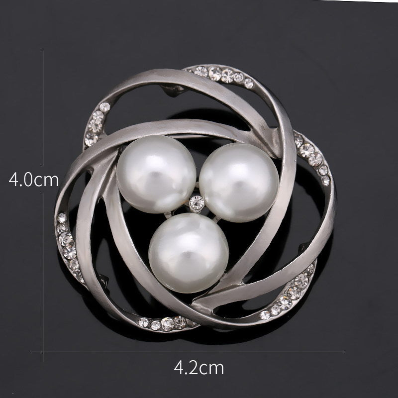 Sparkling Pearl Brooch Pin Accessory - AmiraMart