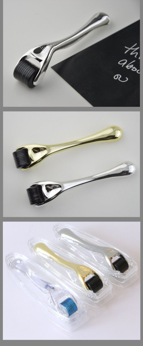540 Microneedle Roller With Gold And Silver Handle - AmiraMart