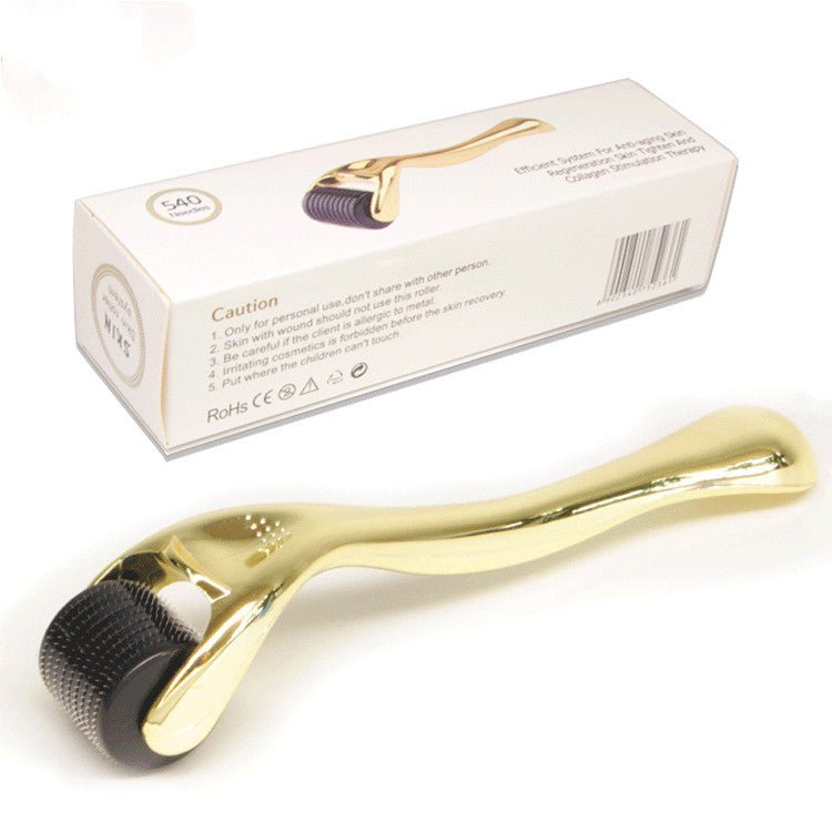 540 Microneedle Roller With Gold And Silver Handle - AmiraMart