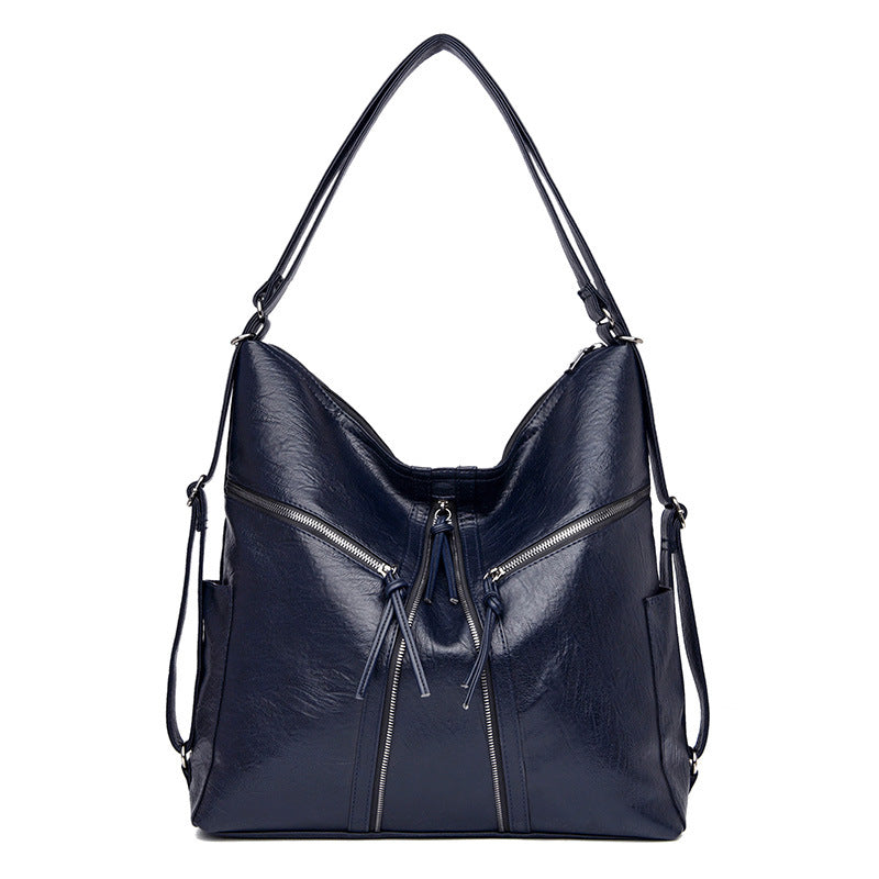 Soft Leather Versatile Leisure Shoulder Bag Multifunctional Backpack - AmiraMart