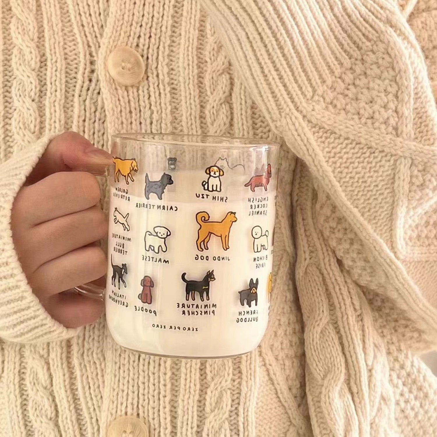 Creative Illustration Cute Cute Pet Dog Glass - AmiraMart