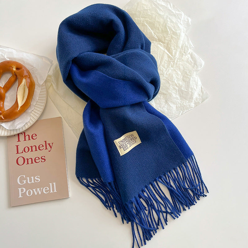 Double - sided Artificial Cashmere Scarf - AmiraMart