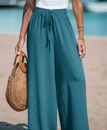 Women's Drawstring Loose Casual Wide-leg Trousers - AmiraMart