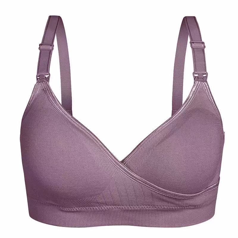 Purple bra on a white background