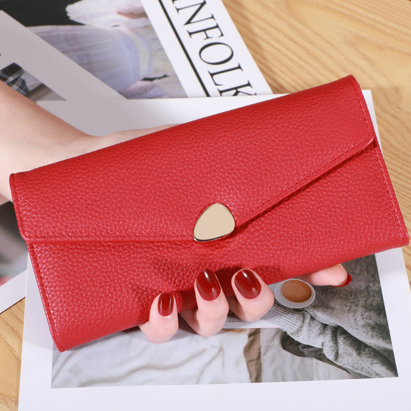 Women's Lychee-pattern Clutch Wallet - AmiraMart