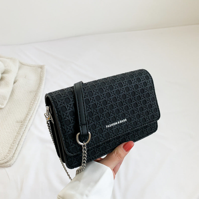 Chain Embossed Square Crossbody Bag - AmiraMart
