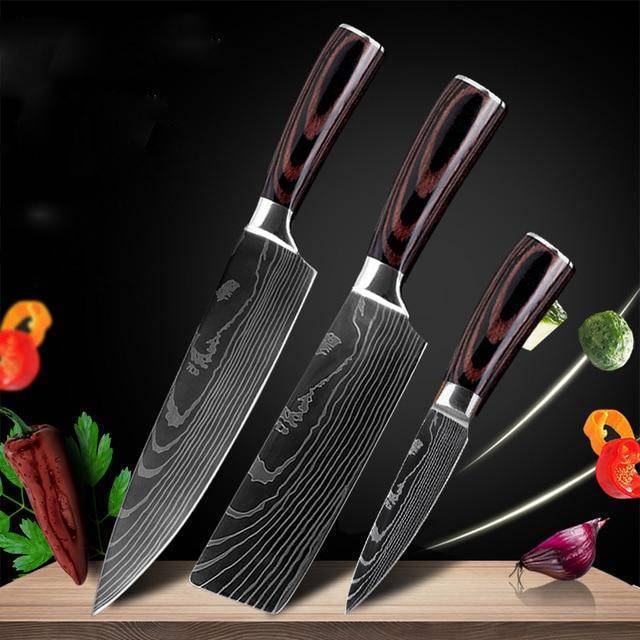 6 - Pc/8 - Pc Kitchen Knife Set – Chef & Cooking Tools - AmiraMart