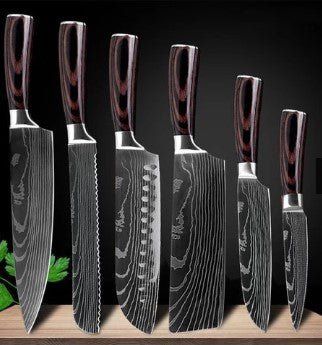 6 - Pc/8 - Pc Kitchen Knife Set – Chef & Cooking Tools - AmiraMart