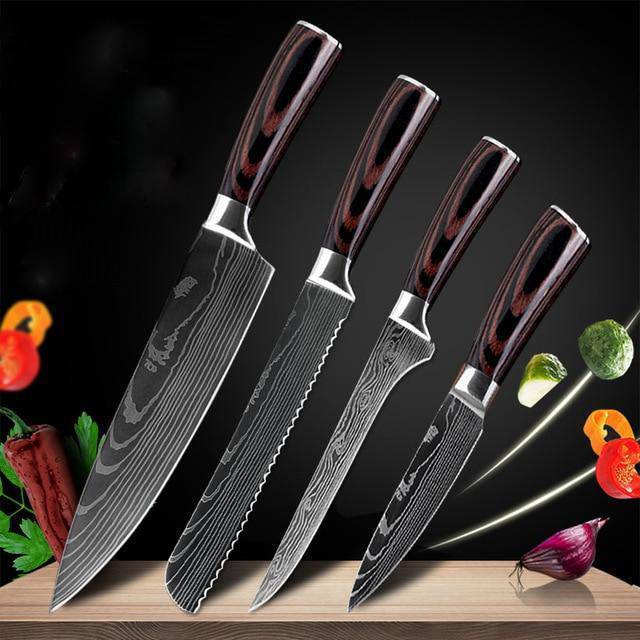 6 - Pc/8 - Pc Kitchen Knife Set – Chef & Cooking Tools - AmiraMart
