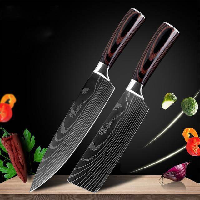 6 - Pc/8 - Pc Kitchen Knife Set – Chef & Cooking Tools - AmiraMart