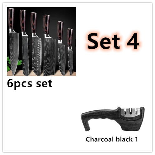 6 - Pc/8 - Pc Kitchen Knife Set – Chef & Cooking Tools - AmiraMart