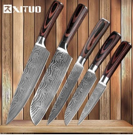 6 - Pc/8 - Pc Kitchen Knife Set – Chef & Cooking Tools - AmiraMart