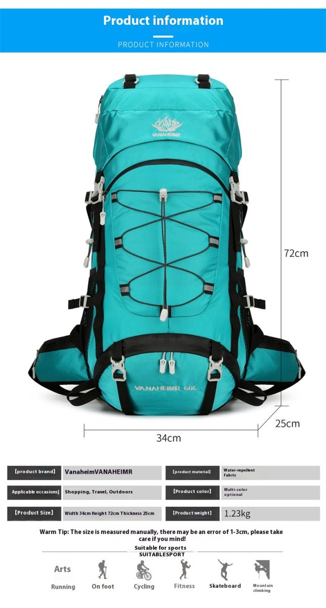 60 Liters Large Capacity Backpack - AmiraMart