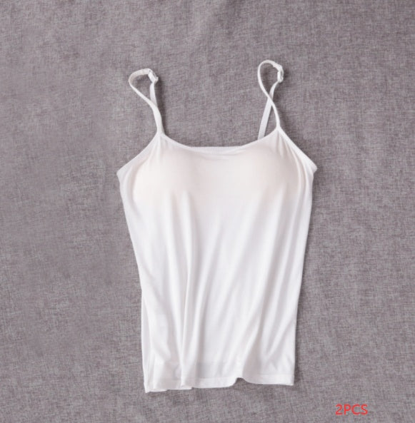 White tank top on a gray background
