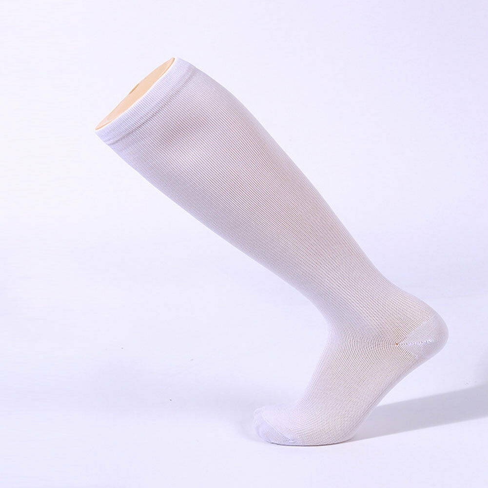 White knee-high sock on a white background