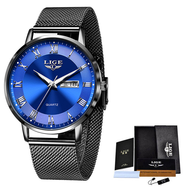 Thin Ladies Quartz Dual Calendar Waterproof Watch - AmiraMart