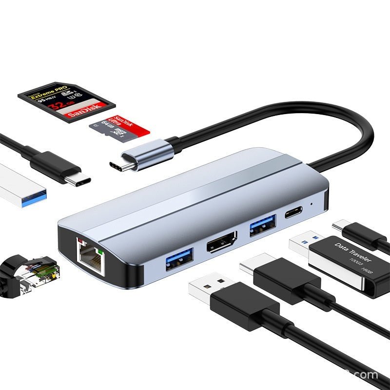 7 - in - 1 Type - C Dock – HDMI, USB 3.0 & Multi - Function Hub - AmiraMart