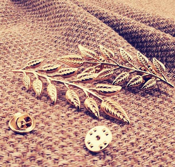 Leaf collar needle leaf brooch - AmiraMart