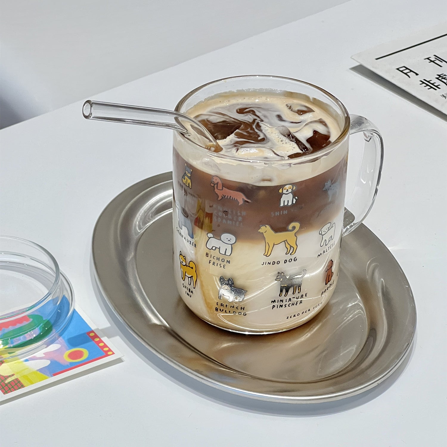 Creative Illustration Cute Cute Pet Dog Glass - AmiraMart