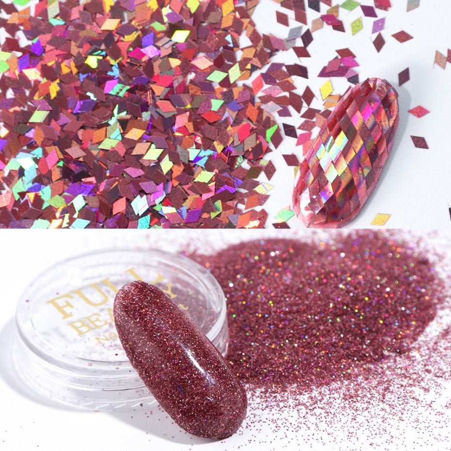 8 Box Mix Glitter Nail Art Powder Flakes Set - AmiraMart