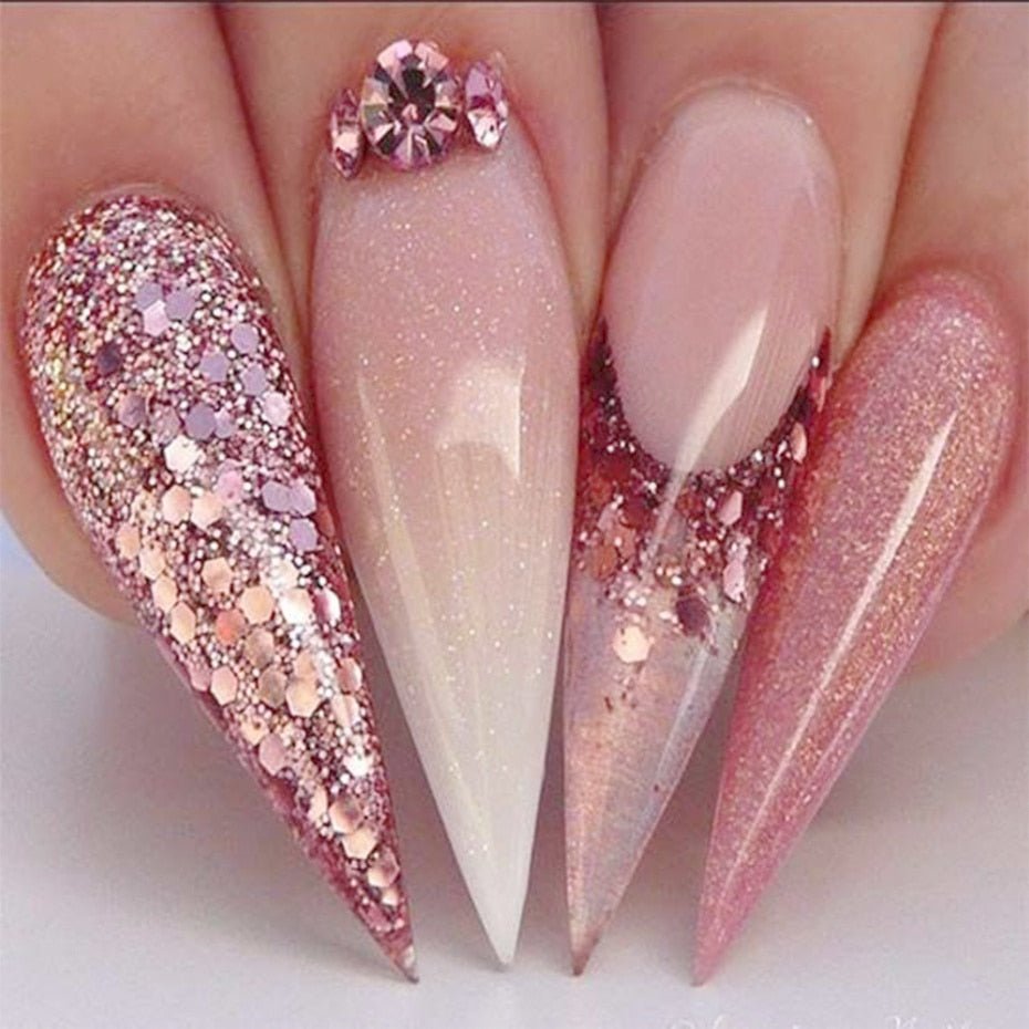 8 Box Mix Glitter Nail Art Powder Flakes Set - AmiraMart