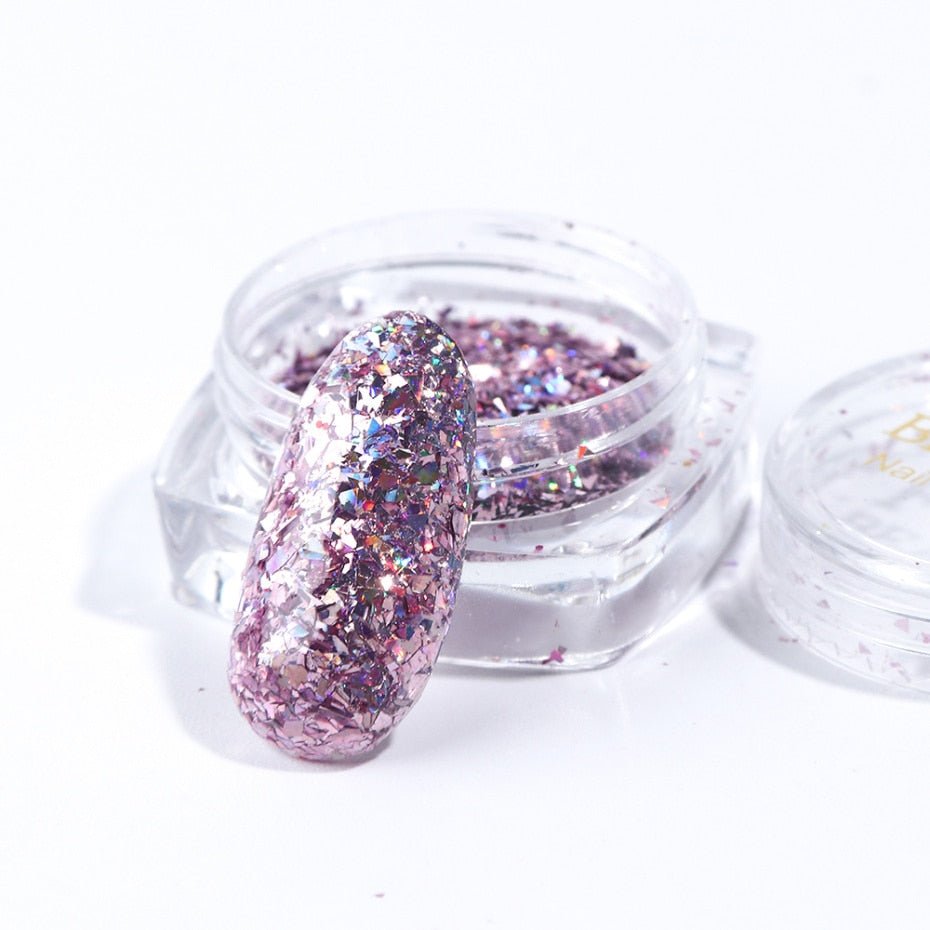 8 Box Mix Glitter Nail Art Powder Flakes Set - AmiraMart