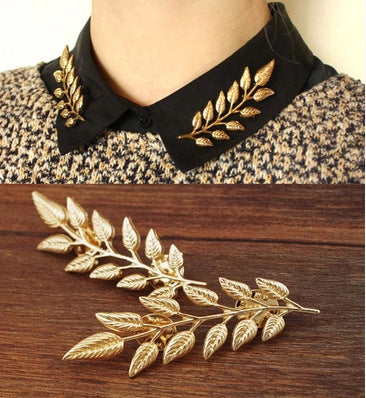 Leaf collar needle leaf brooch - AmiraMart