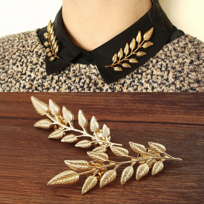 Leaf collar needle leaf brooch - AmiraMart