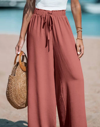 Women's Drawstring Loose Casual Wide-leg Trousers - AmiraMart
