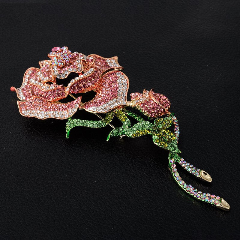 Rose Brooch Winter Accessories In Europe And America - AmiraMart