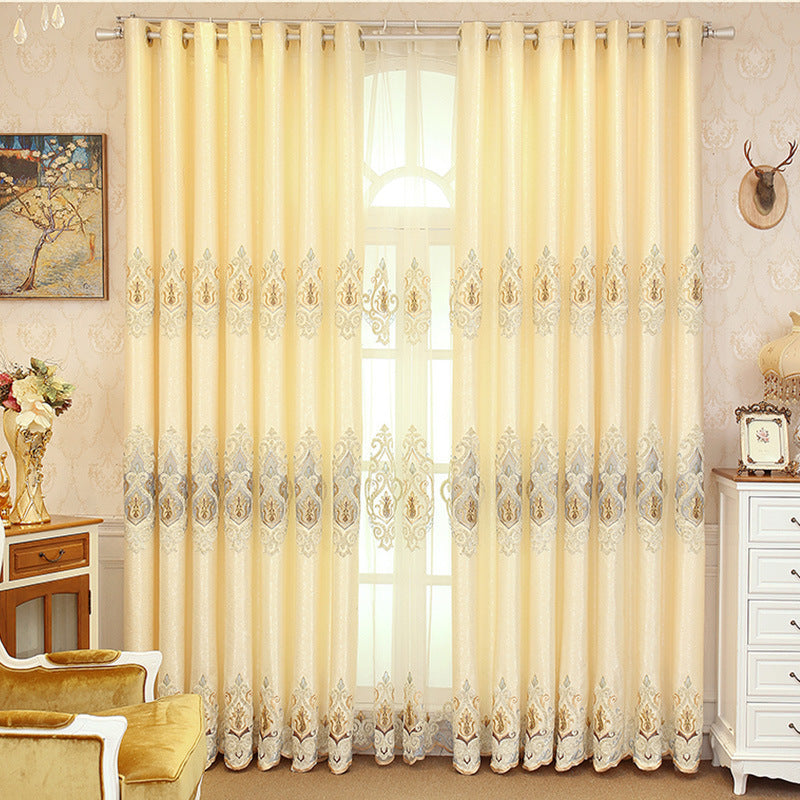 Crown European Embroidery Cloth Mesh Curtains - AmiraMart
