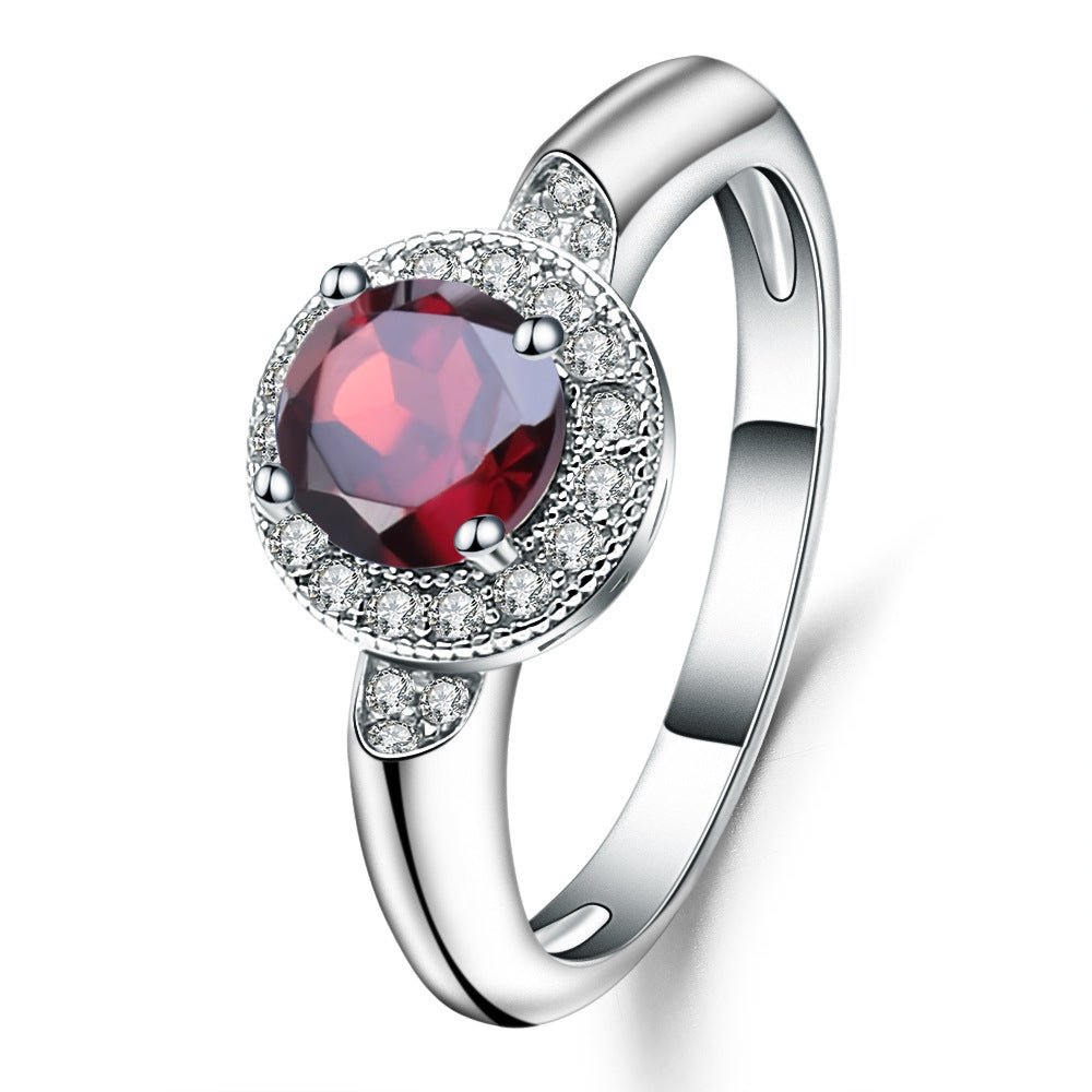 925 Silver Inlaid Pomegranate Ring - AmiraMart