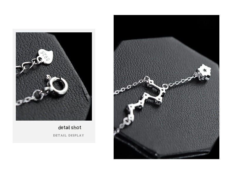 925 Sterling Silver Big Dipper Anklet - AmiraMart