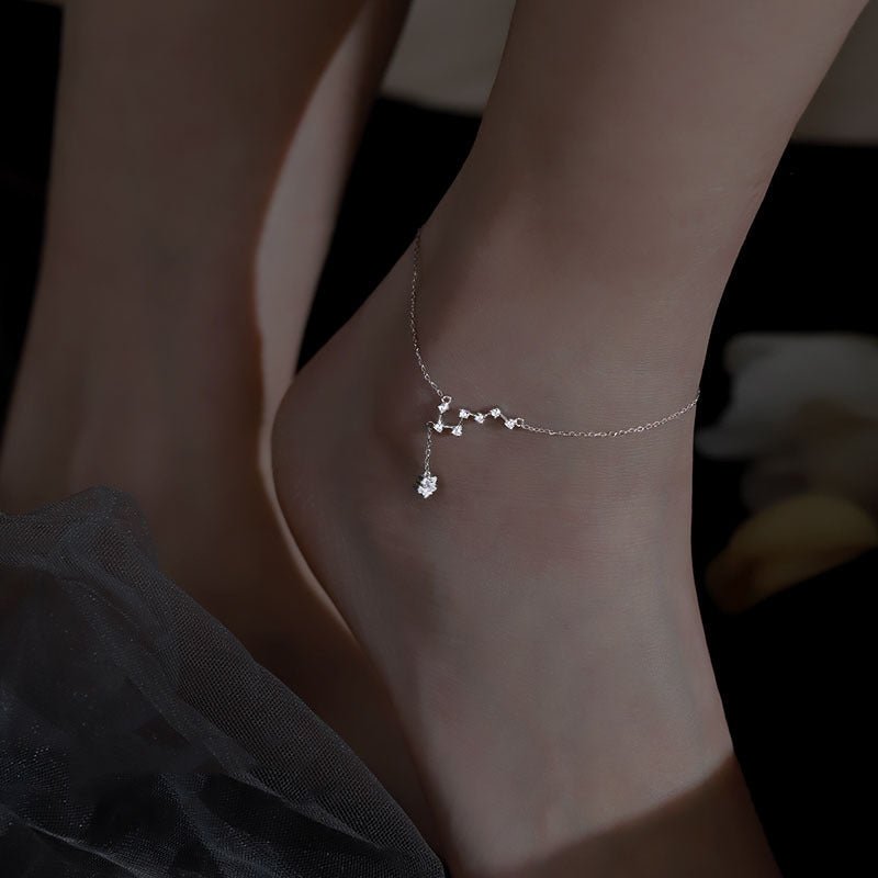 925 Sterling Silver Big Dipper Anklet - AmiraMart