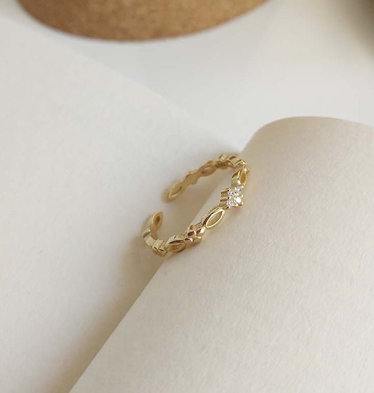 925 sterling silver gold plated ring - AmiraMart